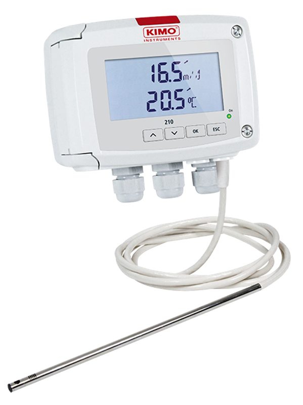 Air velocity and temperature sensor