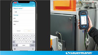 Gas analyzers: Creating and exporting a measurement report in the app